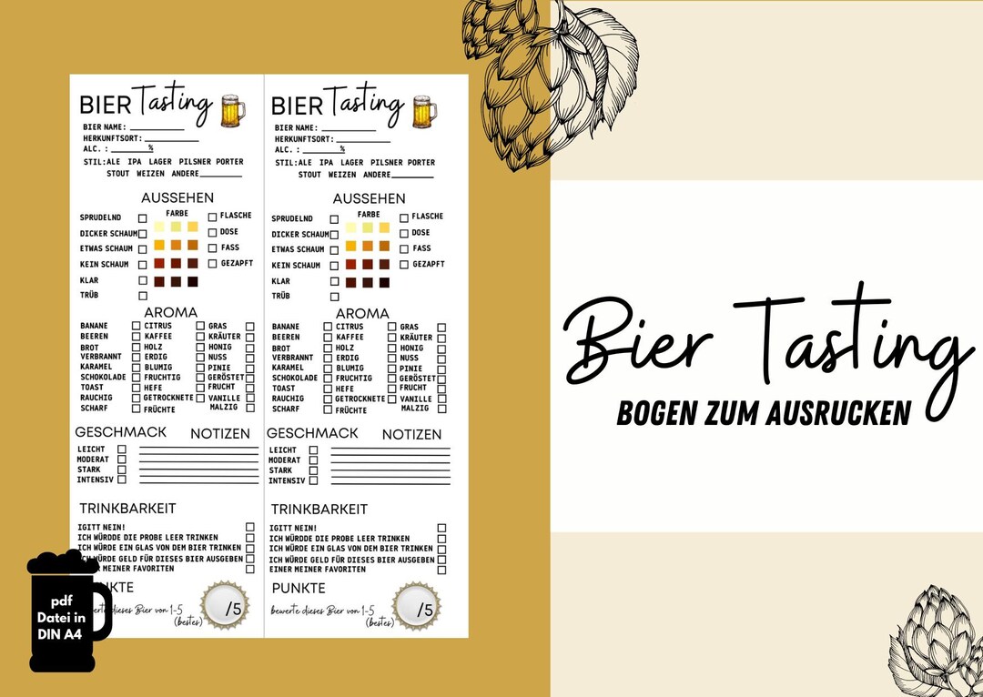 Beer Tasting Sheet Beer Tasting Sheet to Print Beer Party Fill Out
