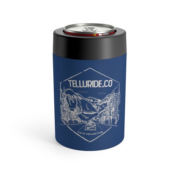 Telluride Colorado Main Street Canyon Skyline Can Cooler - CoJo Contour Collection