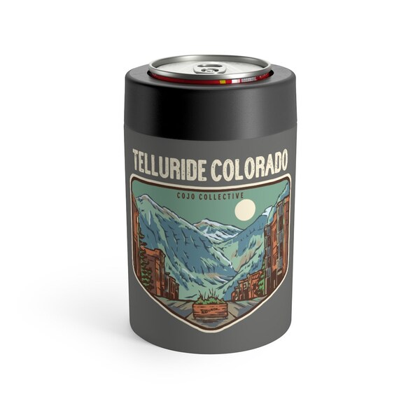 Telluride Colorado Main Street Canyon Skyline Can Cooler - CoJo Sigil Collection