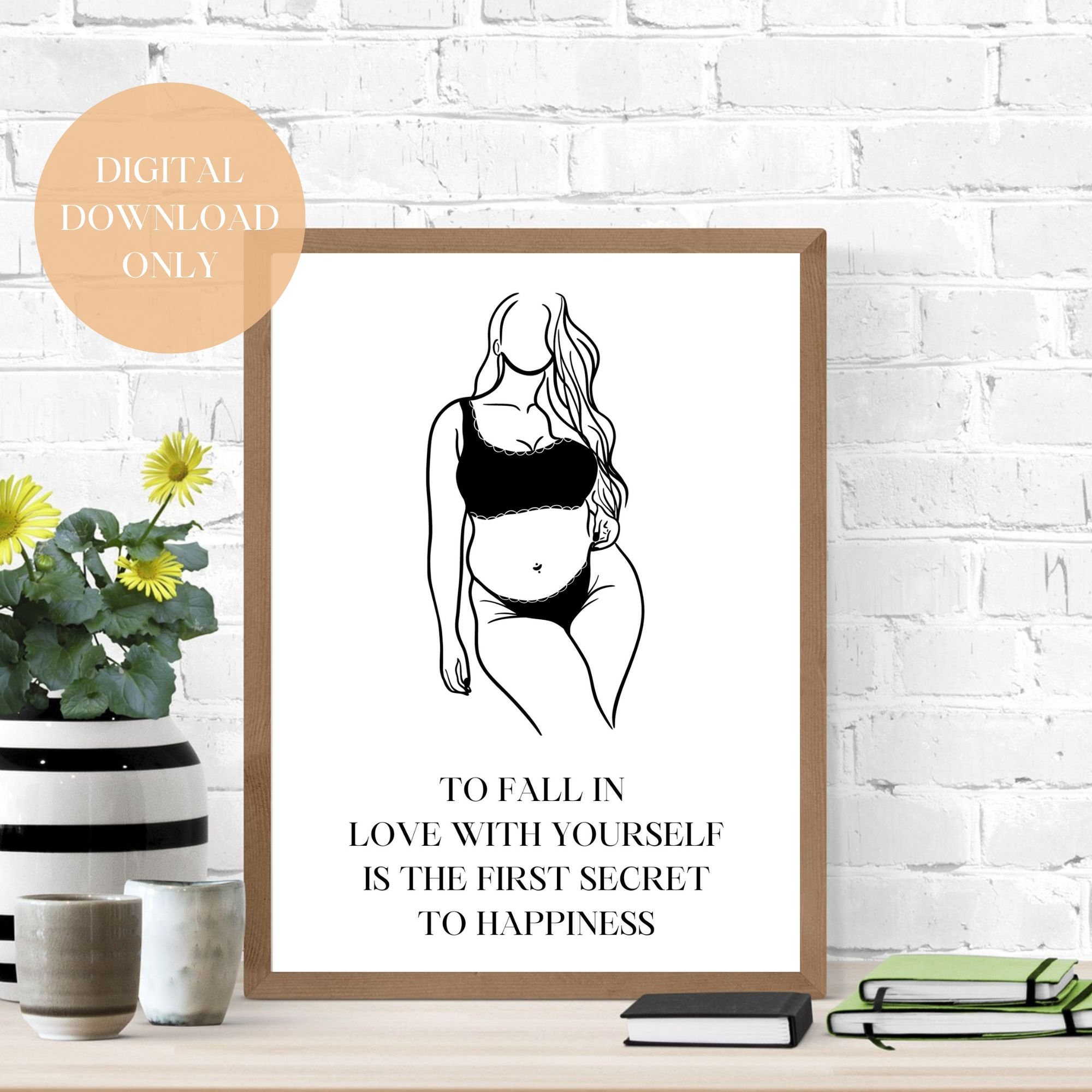 Love Yourself Definition Minimalist Printable Wall Art| For those who are looking for inspirational art to brighten up your home| Wall Print