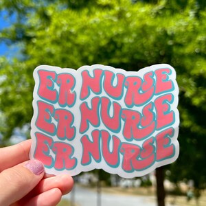 ER Nurse Waterproof Sticker - Emergency Nurse Sticker - Nurse Stickers - Waterproof Water Bottle Stickers
