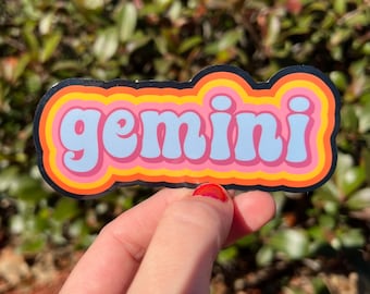 Waterproof Gemini Sticker: Handmade Astrology Zodiac Gift