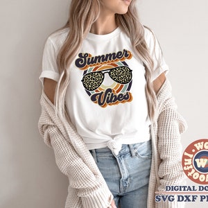 Summer Vibes SVG, Citazione estiva, Detto estivo, Summer SVG, Retro SVG, Vintage SVG, Svg Dxf Eps Ai Png Silhouette Cricut