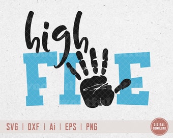 High Five Birthday SVG, Fifth Birthday Cut File (Digital Download)