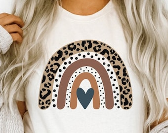 Leopard Regenbogen SVG, Tierdruck, Silhouette Cricut (Digitaler Download)