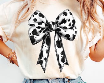 Cow Print Coquette Bow PNG, Western Aesthetic (Digital Download)
