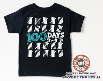 100 Días Más Inteligente svg, 100 Días de Escuela svg, 100 Días svg, Cien Días svg, Tally Marks svg, SVG Dxf Eps Ai Png Silhouette Cricut