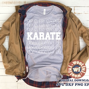 Karate svg, Karate Fan svg, Stacked svg, Karate mom svg, Sports svg, Game Day svg, Martial Arts svg, Svg Dxf Eps Ai Png Silhouette Cricut
