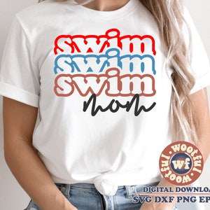 Swim Mom svg, Swimming svg, Pool svg, Swimmer svg, Stacked svg, Swim svg, Swim Sports svg, Svg Dxf Eps Ai Png Silhouette Cricut