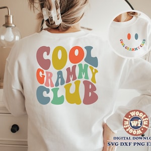 Cool Grammy Club svg, Grammy svg, Abuela svg, Grammy Life svg, Abuela svg, Letras onduladas svg, Svg Dxf Eps Ai Png Silueta Cricut