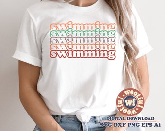 Swimming svg, Swim svg, Pool svg, Swimmer svg, Stacked svg, Swim mom svg, Swim Sports svg, Svg Dxf Eps Ai Png Silhouette Cricut