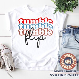 Tumble Flip svg, gymnast svg, gymnastiek svg, gymnastiek fan svg, gestapelde svg, sport, tuimelen svg, Svg Dxf Eps Ai Png silhouet Cricut