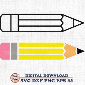 Lápis svg, Lápis clipart svg, De volta às aulas svg, Escola svg, Professor svg, Educador svg, Svg Dxf Eps Ai Png Silhouette Cricut