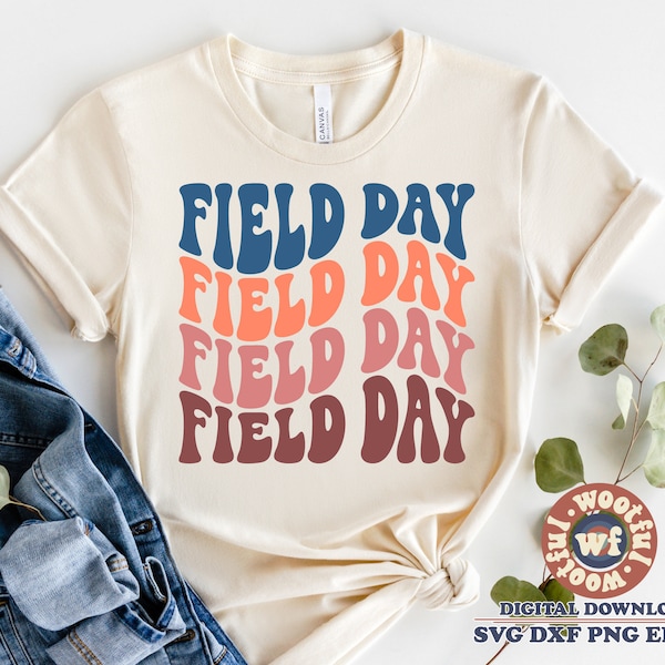 Field Day svg, Field Trip, School Field Day svg, School Game Day svg, Fun Day svg, Wavy Letters svg, Svg Dxf Eps Ai Png Silhouette Cricut