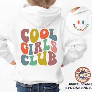 Cool Girls Club svg, Cool Kiddo svg, Cool Girl svg, Cool Babe svg, Toddler svg, Wavy Letters svg, Svg Dxf Eps Ai Png Silhouette Cricut