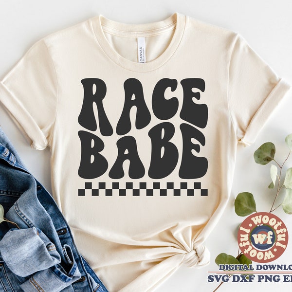 Race Babe svg, Race Girl svg, Race Life svg, Racing svg, Racing Vibes, Racing Fan svg, Wavy Letters, Svg Dxf Eps Ai Png Silhouette Cricut