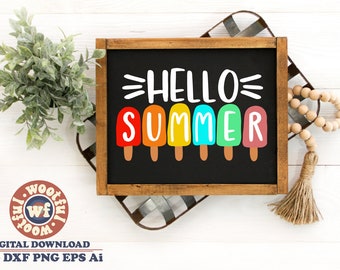 Hola, paletas heladas de verano SVG, ambiente veraniego (descarga digital)