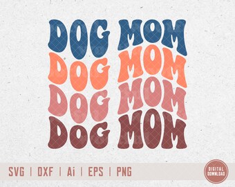 Hond moeder svg, hondenliefhebber svg, bont moeder svg, hond Mama svg, vacht Mama svg, reddingsdieren, golvende letters svg, Svg Dxf Eps Ai Png silhouet Cricut