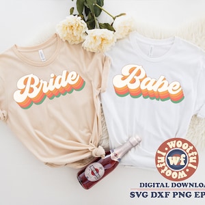 Bride svg, Babe svg, Bridal svg, Stacked svg, Bridesmaid svg, Bachelorette Party svg, Bridal Party svg, Svg Dxf Eps Ai Png Silhouette Cricut