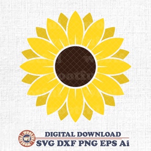 Girasol svg, Flor svg, Girasol Clipart, Verano svg, Niños svg, Niñas svg, Svg Dxf Eps Ai Png Silueta Cricut
