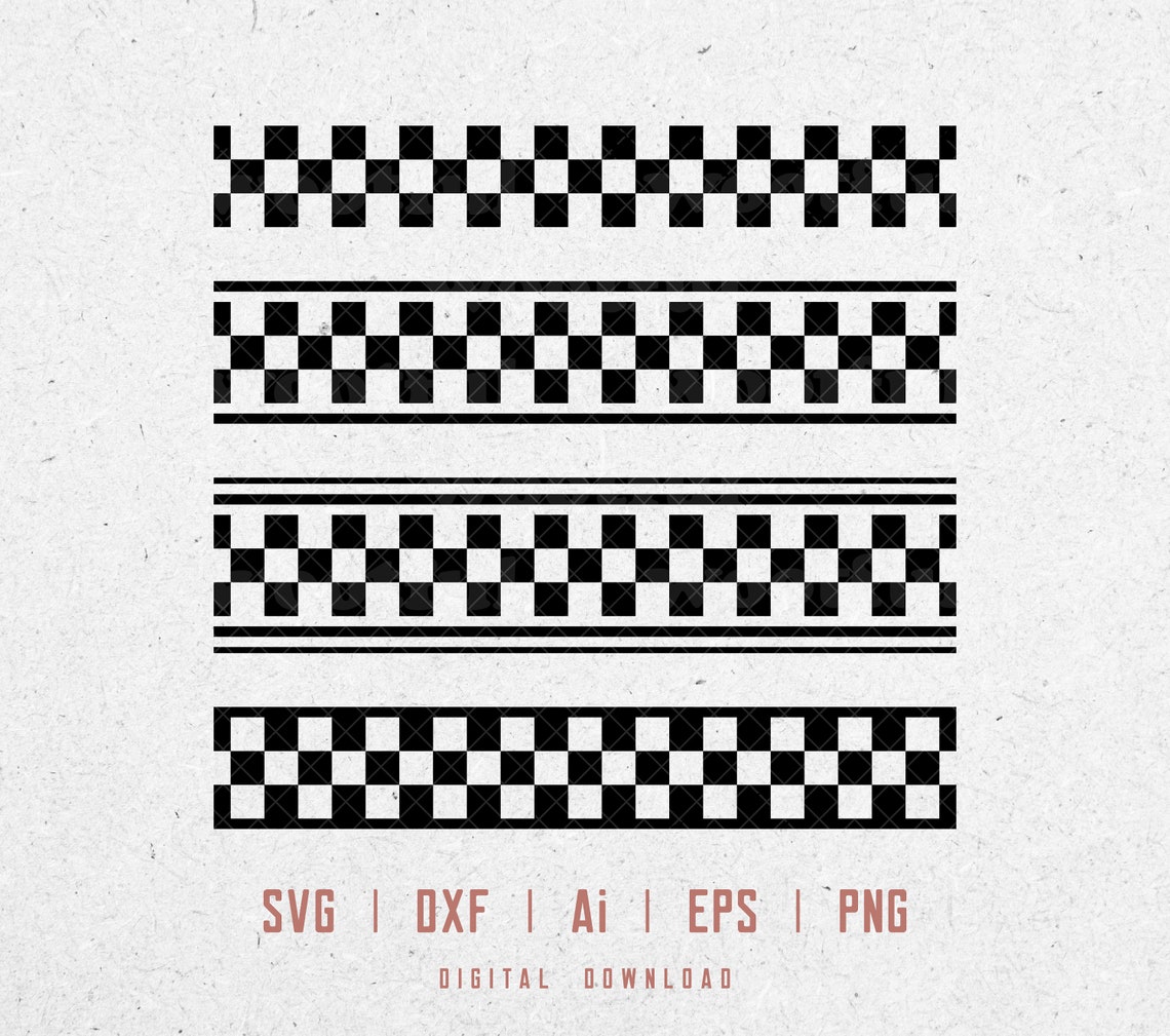 Checkered Stripes Svg, 4 Variations, Seamless Racing Stripes Svg ...
