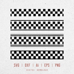 Svg de rayures damier, 4 variations, Svg de rayures de course sans couture, Svg de rayures de course, Svg de motif à carreaux, Silhouette Svg Dxf Eps Ai Png