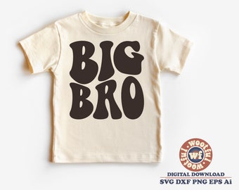 Big Bro svg, Big Brother svg, Kids svg, Children svg, Boys svg, Family svg, Wavy Stacked svg, Svg Dxf Eps Ai Png Silhouette Cricut