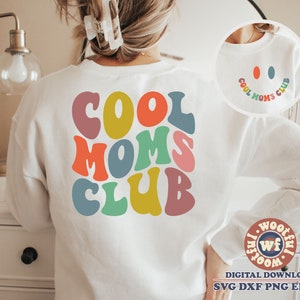 Cool Moms Club svg, Mamá svg, Mamá svg, Cita de mamá, Letras onduladas svg, Madre svg, Día de la Madre svg, Svg Dxf Eps Ai Png Silueta Cricut