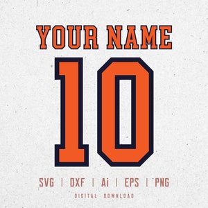 Aangepaste Jersey naam Svg, aangepaste Jersey nummer Svg, aangepaste Varsity Svg, aangepaste verjaardag Svg, Svg Dxf Eps Ai Png silhouet Cricut