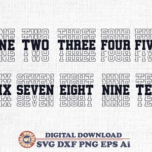 Birthday Echo Number Bundle svg, Boys Birthday Bundle svg, Girls Birthday Bundle svg, Stacked svg, Svg Dxf Eps Ai Png Silhouette Cricut