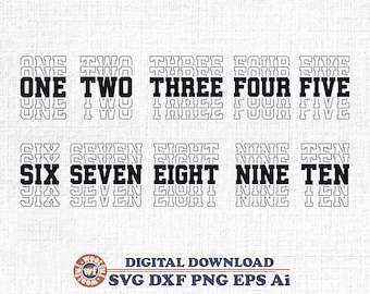 Birthday Number SVG Bundle, Layered Font (Digital Download)