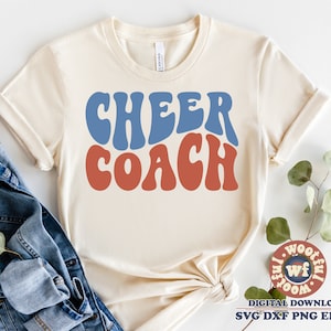 Cheer Coach svg, Cheerleading svg, Cheer vibes, Cheer trainer svg, Wavy Letters svg, Cheerleader svg, Svg Dxf Eps Ai Png Silhouette Cricut