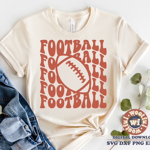 Football svg, Football Fan svg, Football Mom svg, Gameday svg, Wavy Letters svg, Football Vibes svg, Svg Dxf Eps Ai Png Silhouette Cricut