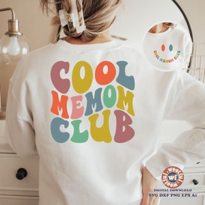 Cool Memom Club svg, Memom svg, Abuela svg, Grammy Life svg, Abuela svg, Letras onduladas svg, Svg Dxf Eps Ai Png Silueta Cricut