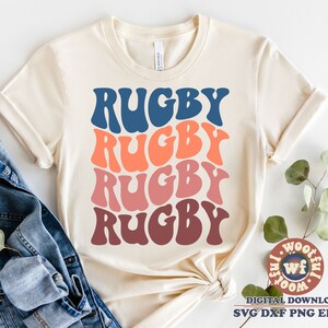 Rugby svg, Jugador de rugby svg, Rugby Fan svg, Rugby Mamá svg, Deportes svg, Letras onduladas svg, Ondulado svg, Svg Dxf Eps Ai Png Silueta Cricut