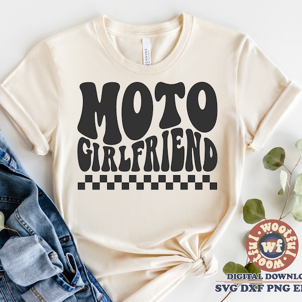 Moto Girlfriend svg, Motocross Girl svg, Race Life svg, Racing svg, Motocross Fan svg, Wavy Letters, Svg Dxf Eps Ai Png Silhouette Cricut