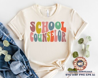Consulente scolastico in formato SVG, Consulente in formato SVG, Insegnamento in formato SVG, Ritorno a scuola in formato SVG, Ondulato in formato SVG impilato, Boho in formato SVG, Svg Dxf Eps Ai Png Silhouette Cricut