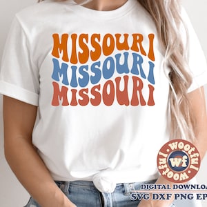 Missouri svg, Missouri State svg, USA svg, Patriotic svg, America svg, Boho svg, Wavy Stacked svg, Svg Dxf Eps Ai Png Silhouette Cricut