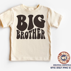 Big Brother SVG, Big Bro SVG, Kinder svg, Kinder svg, Jungen svg, Familien svg, gewellte Buchstaben svg, svg Dxf Eps Ai Png Silhouette Cricut