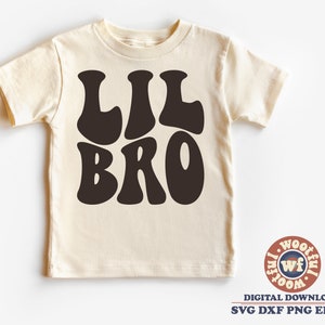 Lil Bro svg, broertje svg, kinderen svg, kinderen svg, jongens svg, familie svg, golvende gestapelde svg, Svg Dxf Eps Ai Png silhouet Cricut