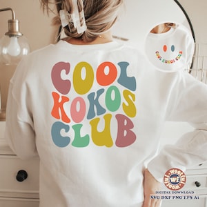 Cool Kokos Club svg, Koko svg, Abuela svg, Grammy Life svg, Abuela svg, Letras onduladas svg, Svg Dxf Eps Ai Png Silueta Cricut