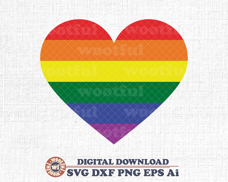 Rainbow Heart svg LGBTQ pride svg Queer flag svg Heart svg | Etsy