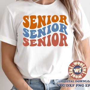 Senior svg, Wavy svg, Senior Class svg, Grad svg, Graduate svg, Graduación svg, School svg, Vintage svg, Dxf Eps Ai Png Silhouette Cricut