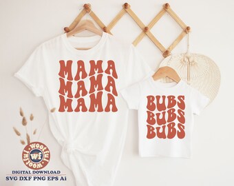Mamá svg, Bubs svg, Madre svg, Día de la Madre svg, Mami svg, Mamá, Mami y Yo svg, Letras Onduladas svg, Svg Dxf Eps Ai Png Silueta Cricut