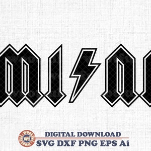 Rock Mini svg, Rock n Roll svg, Mini svg, Rock Kid svg, Kinder svg, Lightning Strikes Bolt svg, Svg Dxf Eps Ai Png Silhouette Cricut