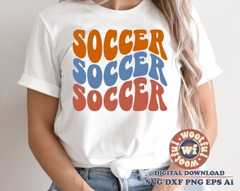 Soccer svg, Soccer Fan svg, Soccer Vibes svg, Soccer mom svg, Boho svg, Game Day svg, Wavy Stacked svg, Svg Dxf Eps Ai Png Silhouette Cricut