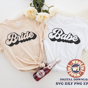 Bride svg, Babe svg, Bridal svg, Stacked svg, Bridesmaid svg, Bachelorette Party svg, Bridal Party svg, Svg Dxf Eps Ai Png Silhouette Cricut