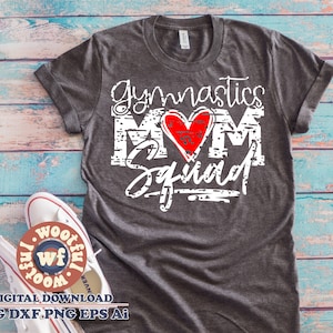 Gymnastics Mom Squad svg, Grunge svg, Gymnastics Mother svg, Gymnastics Family svg, Tumbling svg, Svg Dxf Eps Ai Png Silhouette Cricut