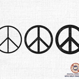 Signos de paz svg, Símbolo de paz svg, Signo de paz svg, Hippie svg, Marco de paz svg, Svg Dxf Eps Ai Png Silueta Cricut