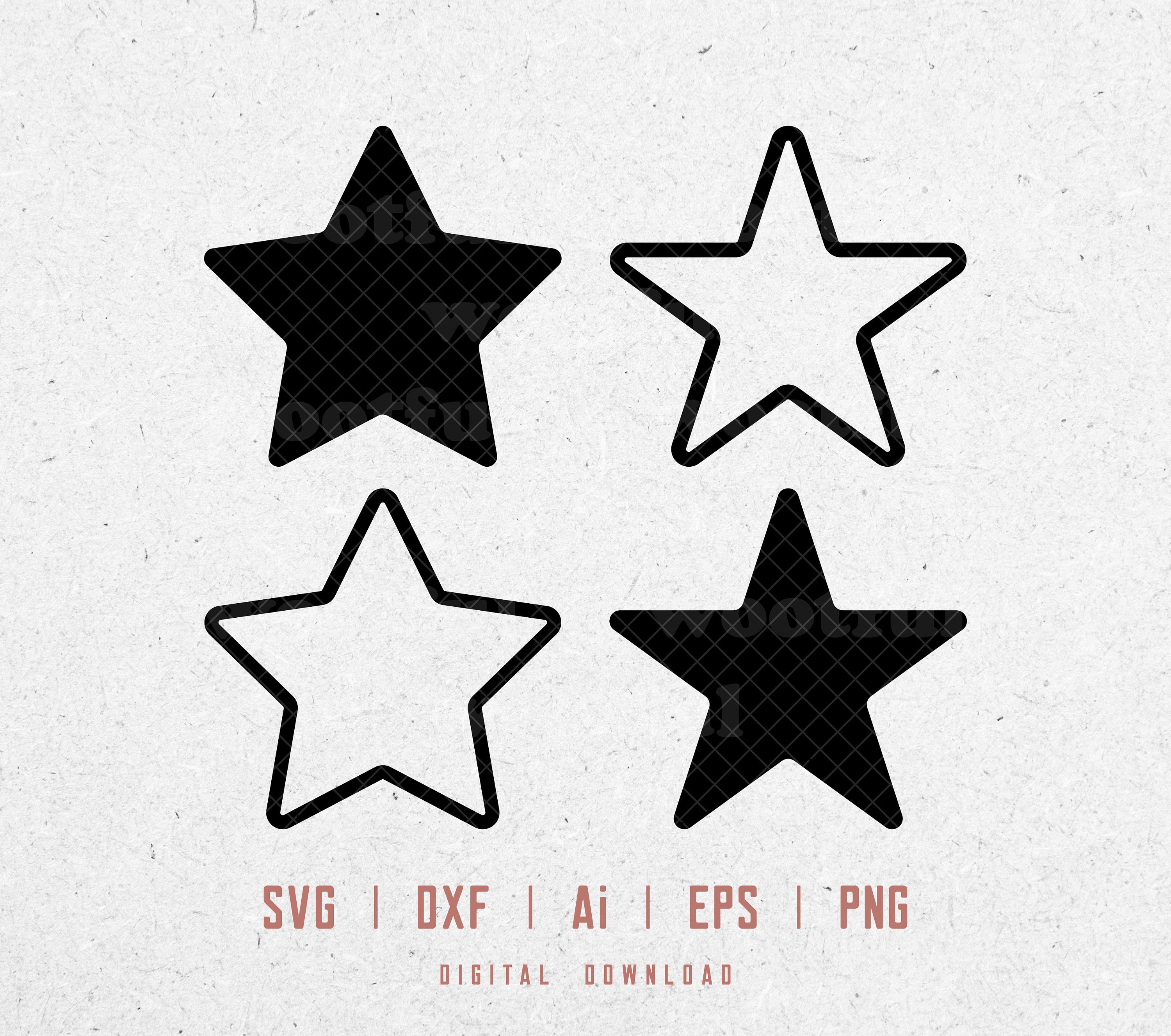 Curved Rounded Star Svg Rounded Star Svg, 4 Variations, Rounded Star Outline Svg, Star Shape ...